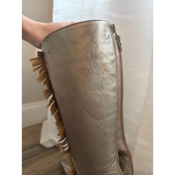 Jimmy Choo Gold Fringe Boots - Picture 4 of 5